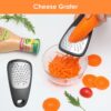 Kitchen Unique Gadgets Set 6 Pieces, Space Saving, Cheese Grater, Bottle Opener, Fruit Vegetable Peeler, Pizza Cutter, Garlic Ginger Grinder, Herb Stripper Gift Set