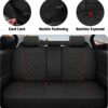 YGL Luxury PU Leather Car Seat Covers Full Set, Non-Slip Seat Cover Protectors, Universal Fit for Cars, Trucks, SUVs, Vans, Pickups, Airbag Compatible, Seat Covers for Car Interior (Black/Red)