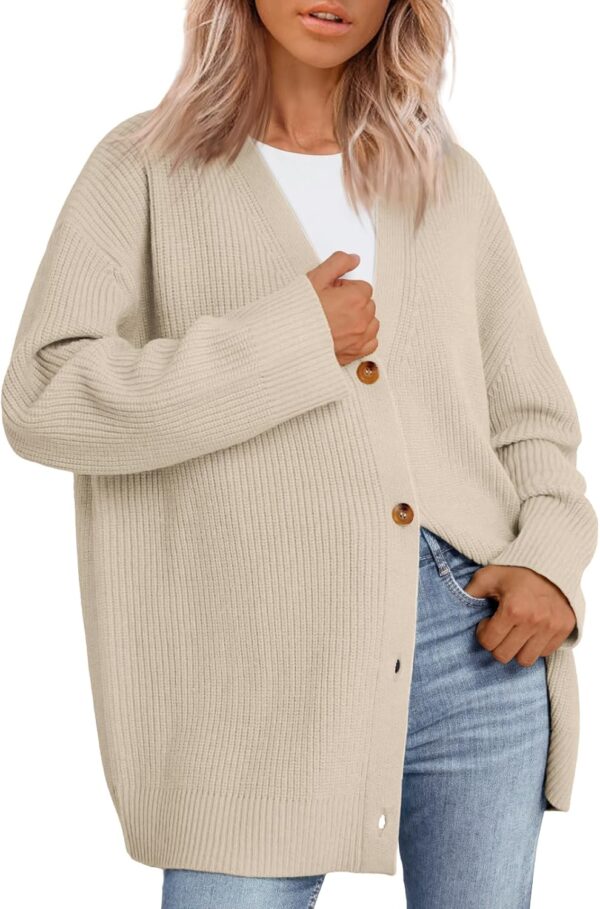 LILLUSORY Women Oversized Cardigan Sweater 2025 Fall Outfits Cloth Fashion V Neck Knit Button Front Casual Trendy Tops