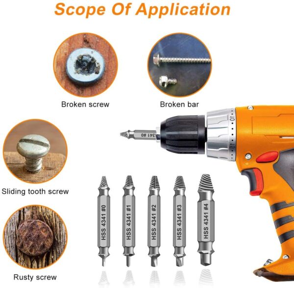 Gifts for Men,Damaged Screw Extractor Set-Valentines Day Gifts for Him,Mens Gifts,Husband,Stripped Screws Nuts & Bolts Drill Bit Tools for Easy Removal of Rusty Broken Hardware Gifts