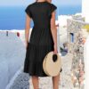 ANRABESS Womens Summer Ruffle Sleeve V Neck Midi Dress 2025 Fashion Casual Fit Flowy Tiered Boho Beach Vacation Sundress