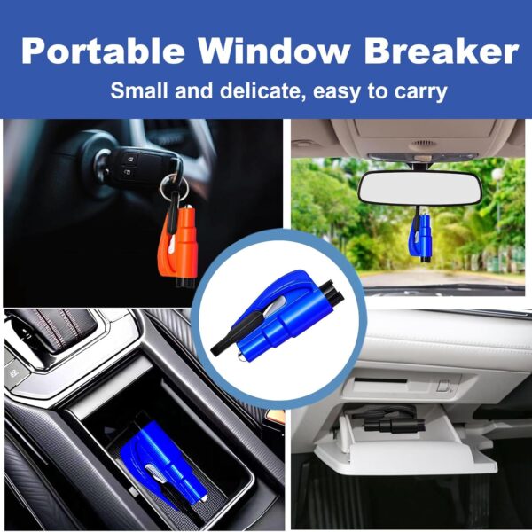 3PCS Car Emergency Window Glass Breaker Seatbelt Cutter Keychain, Upgraded Car Safety Hammer with Car Safety Escape Tool for Family Rescue