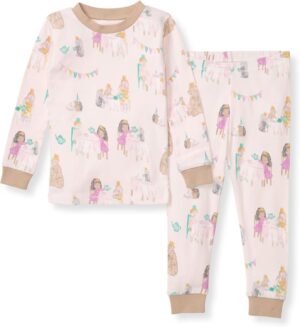 Burt's Bees Baby Baby Girls' Pajamas, Tee and Pant 2-Piece Pj Set, 100% Organic Cotton