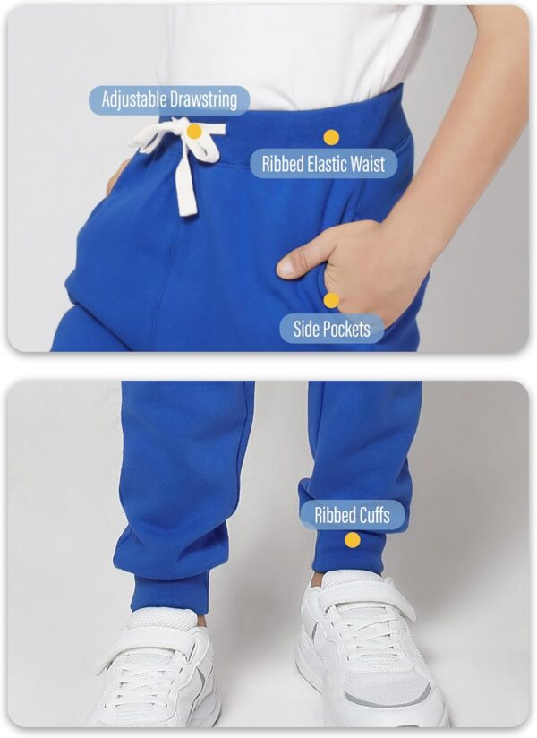 Resinta 3/4 Pack Toddler and Boys Fleece Lined Sweatpants Cotton Youth Jogger Pants Kids Pants with Pockets Drawstring