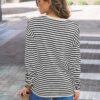 LILLUSORY Womens Oversized Striped Soft Knit Pullover Sweater Shirts with Chest Pocket