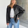 Trendy Queen Womens Leather Jackets Oversized Faux Motorcycle Plus Size Moto Biker Coat Fall Outfits Fashion Clothes 2025