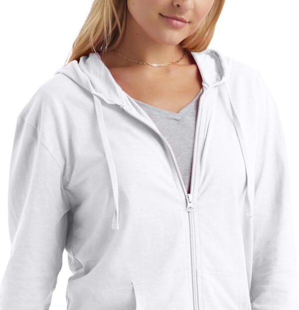 Hanes Women’s Slub Knit Full-Zip Hoodie, Textured Cotton Zip-Up T-Shirt Hoodie for Women