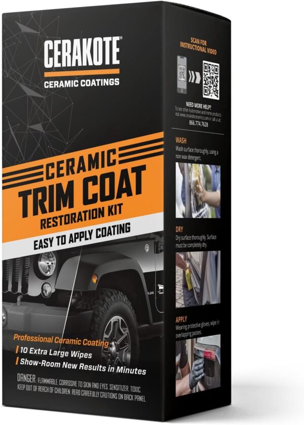 CERAKOTE® Ceramic Trim Coat Kit - Quick Plastic Trim Restorer - Ceramic Coating Black Trim Restoration to Last Over 200 Washes – A Ceramic Coating, Not a Dressing