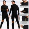 romision Thermal Underwear for Men Long Johns Fleece Lined Hunting Gear Bottom Top Set Base Layer for Cold Weather Gift