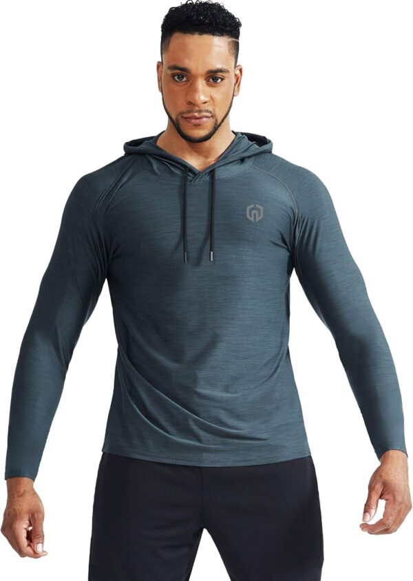 NELEUS Men's Dry Fit Athletic Shirt Workout Running Long Sleeve Shirts with Hoods