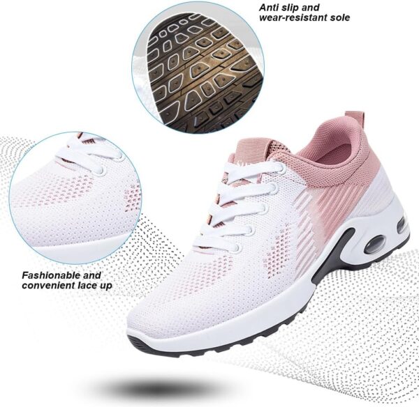 Padgene Womens Sneakers Air Cushion Running Shoes Lightweight Tennis Walking Shoes Mesh Breathable Gym Work Fashion Sneakers Athletic Comfortable Casual