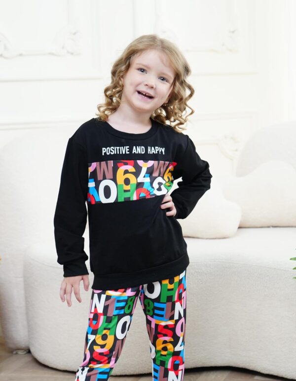 Toddler Kid Girl Clothes Letter Graphic Pullover Sweatshirt + Leggings 2PC Girls Fall Winter Pant Set