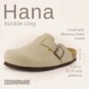 CUSHIONAIRE Hana Slip-On Buckle Clog with Cork Footbed +Memory Foam, Wide Widths Available