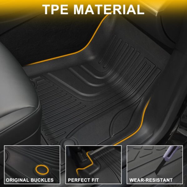 Floor Mats Compatible with 2015-2020 Chevrolet Tahoe/GMC Yukon (Not for XL), Heavy Duty Cargo Mat Chevy Tahoe, TPE Automotive Backrest Mat All Weather Protection Liner Black