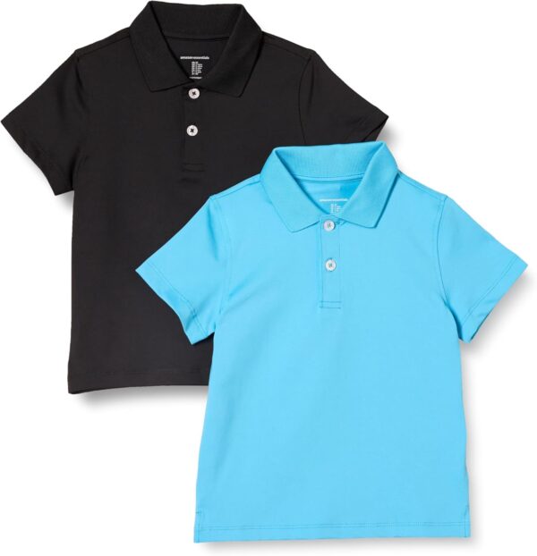 Amazon Essentials Boys and Toddlers' Active Performance Polo Shirts, Pack of 2