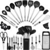 Kitchen Utensil Set-Silicone Cooking Utensils-33 Kitchen Gadgets & Spoons for Nonstick Cookware-Silicone and Stainless Steel Spatula Set-Best Kitchen Tools, Useful Pots and Pans Accessories