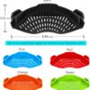 AUOON Clip On Strainer Silicone for All Pots and Pans, Pasta Strainer Clip on Food Strainer for Meat Vegetables Fruit Silicone Kitchen Colander