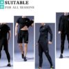 mens 5pcs Men's Compression Sets Pants Long Sleeve Shirt Athletic Shorts Running JacketShirt