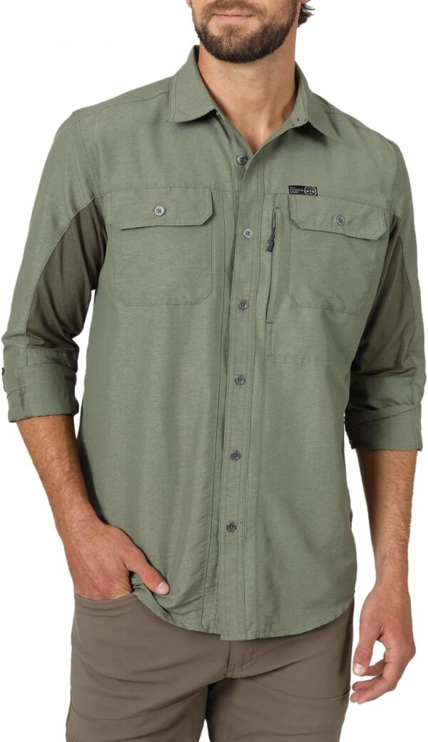 ATG by Wrangler Men's Long Sleeve Mixed Material Shirt