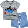 Toddler Boy Clothes Kids Summer Cotton Outfits Shirt Short Sets Size 2-7