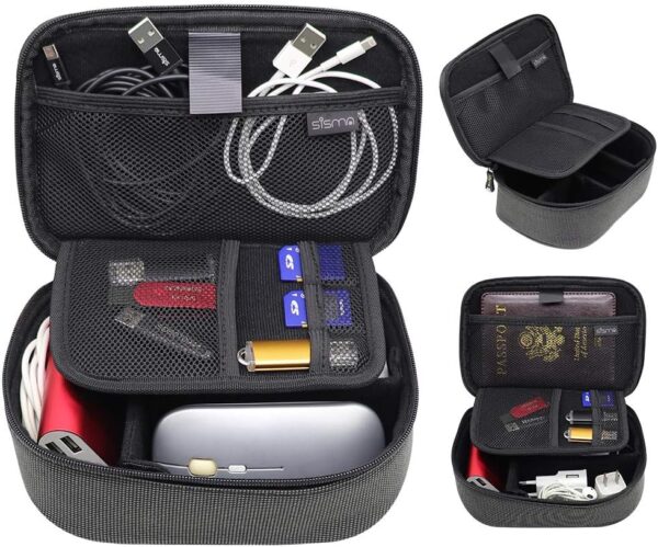 sisma Tech Travel Organizer Small Electronic Accessories Carrying Bag for Cables Phone Chargers Power Cords Earbuds Adapter, Special Edition