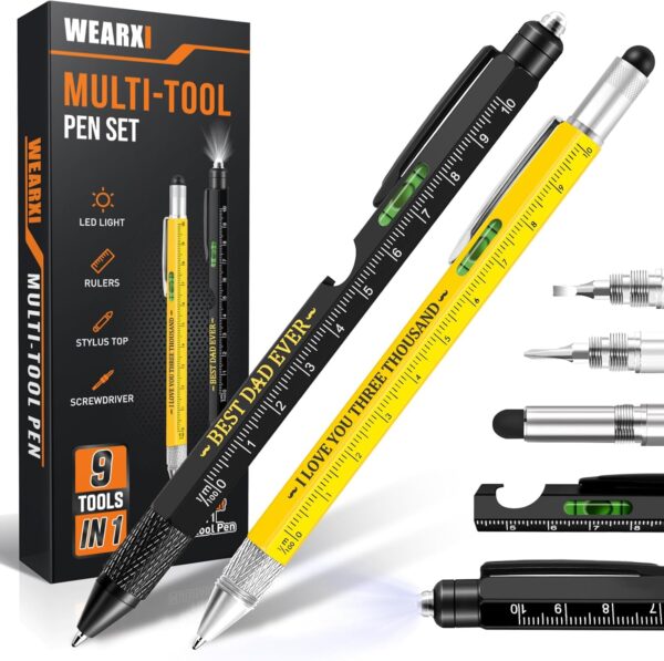 WEARXI Father's Day Gifts from Daughter/Wife/Son, Gifts for Men, 9 in 1 Multitool Pen Dad Gifts, Fathers Day Gift for Dad, Birthday Gifts for Men, Mens Gifts for Him Grandpa(Dad Gifts Special Version)