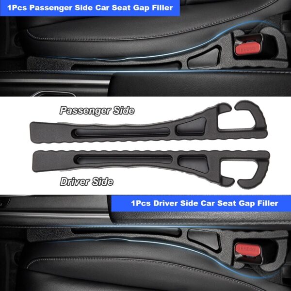 Car Seat Gap Filler with Organizer, 2PCS Universal Fit Car Side Seat Gap Filler for Car Storage and Stop Things from Dropping for Cars, SUVs, Truck