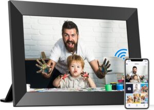 BIGASUO 10.1 Inch WiFi Digital Picture Frame, IPS HD Touch Screen Cloud Smart Photo Frames with Built-in 32GB Memory, Wall Mountable, Auto-Rotate, Share Photos Instantly from Anywhere