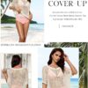 Dokotoo Womens Summer Scoop Neck Short Sleeve Sweater Casual Crochet Hollow Out Knit Tops Pullover Shirts Beach Coverup