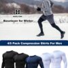 4/5 Pack Workout Compression Shirts Men Long/Short Sleeve Rash Guard Athletic Undershirt Gear T Shirt for Sports