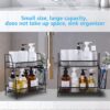 LEMIKKLE Countertop Organizer for Bathroom Counter, The Organizer for Bedroom, Spice Rack Organizer for Kitchen Counter Shelf with Small Basket(2-pack)