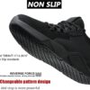 ulogu Waterproof Shoes for Men Women Non Slip Work Sneakers Food Service Water Resistant Slip on Walking Shoes Black