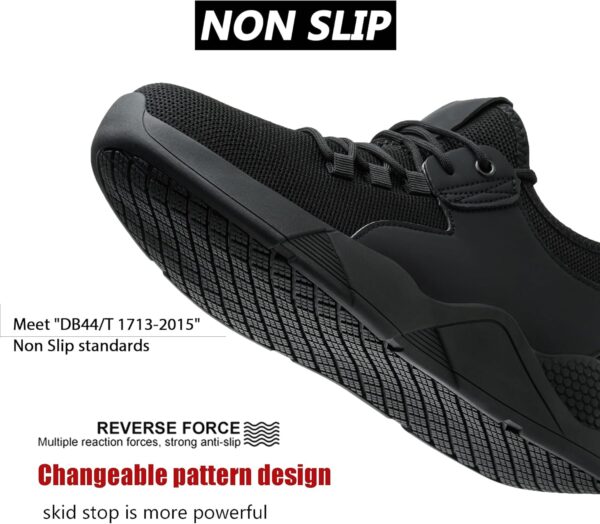 ulogu Waterproof Shoes for Men Women Non Slip Work Sneakers Food Service Water Resistant Slip on Walking Shoes Black