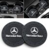 Generic Car Cup Holder Coaster for Mercedes-Benz A-Class C-Class CLA CLS AMG GLC GLE GLS Recessed Silicone Non-Slip Car Interior Accessories Drink Coaster 2.76in 2PC Black