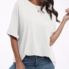 ANRABESS Women's Oversized T Shirts Short Sleeve Crewneck Summer Tops Casual Loose Basic Tee Shirts 2025 Trendy Clothes