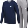 New Balance Boys' Tracksuit Set - 2 Piece Long Sleeve Poly Thermal Shirt and Tricot Jogger Sweatpants for Boys (8-20)