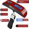 Luggage Scale, Dr.meter Luggage Weight Scale Backlight LCD Display PS02 110lb/50kg Electronic Balance Digital Postal Travel Accessories with Rubber Paint Handle Temperature Sensor, Red