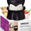 OTOTO Gracula Garlic Crusher, Garlic Peeler, Also for Ginger, Nuts, Chili, Herbs - Twist Top Mincer & Easy Squeeze Manual Press Peeler, Goth Gifts