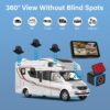 6CH AI WiFi GPS Sentry Mode RV Backup Camera System 10.1" Touch Screen Monitor with 4 1080P Rear Side View Camera,Mobile DVR Recording Live View on APP/Web/PC for Truck Trailer Tractor Fleet