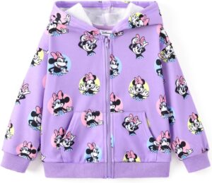 Disney Frozen Elsa Princess Cinderella Belle Stitch Girls Hoodie: Zip up Hooded Jacket/Sweatshirt for Unisex Toddler to Kid