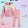 bebe Girls' Jogger Set - 2 Piece Sequin Fleece Zip Up Hoodie and Jogger Pants - Cute Matching Outfits for Girls (Sizes: 7-12)