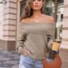 LILLUSORY Womens Off The Shoulder Sweater Oversized Batwing Sleeve Loose Pullover Sweaters Tops