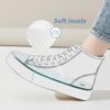 Uoidru High Top Sneakers for Women Canvas Shoes White Canvas High Tops Women Casual Shoes Lace Up Fashion Sneakers