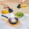 2 Pack 16oz Oil Sprayer for Cooking - 2 in 1 Spray & Pour Olive Oil Dispenser - 470ml Glass Spray Oil Bottle - Kitchen Gadgets