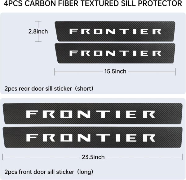 Car Door Sill Protector Compatible with Nissan Frontier Accessories, for Frontier Door Sill Guard Decoration Door Sill Scuff Plate Sticker