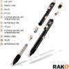 RAK Multitool Pen 2-Pack - Multi-Tool Pens with LED Light, Flathead & Phillips Screwdrivers, Level, Ruler, Bottle Opener, and Stylus. Gift-Ready Box with Ink Refills & Batteries. Great for EDC.