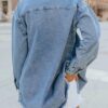 Dokotoo Women's Oversized Denim Jacket Casual Long Sleeve Denim Shirts Distresse Jean Jacket 2025 Spring Outfits