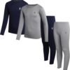 Spyder Kids Thermal Underwear Set - 4 Piece Brushed Back Fleece Lined Long Johns Base Layer Set for Boys and Girls (4-18)