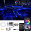 Interior Car LED Strip Lights with Wireless APP and Remote Control, RGB 5 in 1 Ambient Lighting Kits with 236 inches Fiber Optic, 16 Million Colors Car Neon Lights, Sync to Music