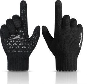 Achiou Winter Gloves, Glove for Men Women, Upgraded Touch Screen Texting Warm Running with Thermal Soft Knit Lining